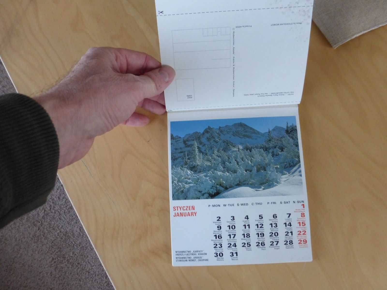 Kalendarz pocztówkowy TATRY 1995