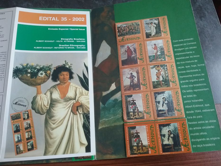 Série completa 1,50€ de selos da Etnografia Brasileira, edital 35-2002