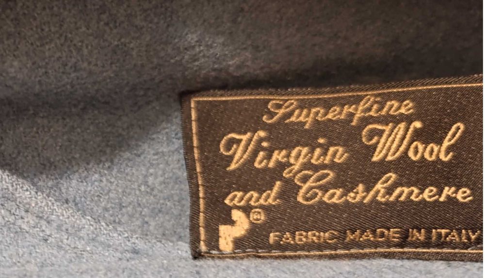 Capa Azul  Pura Lã Virgem Woolmark e Cachemira, gola pelo do S ao XXL