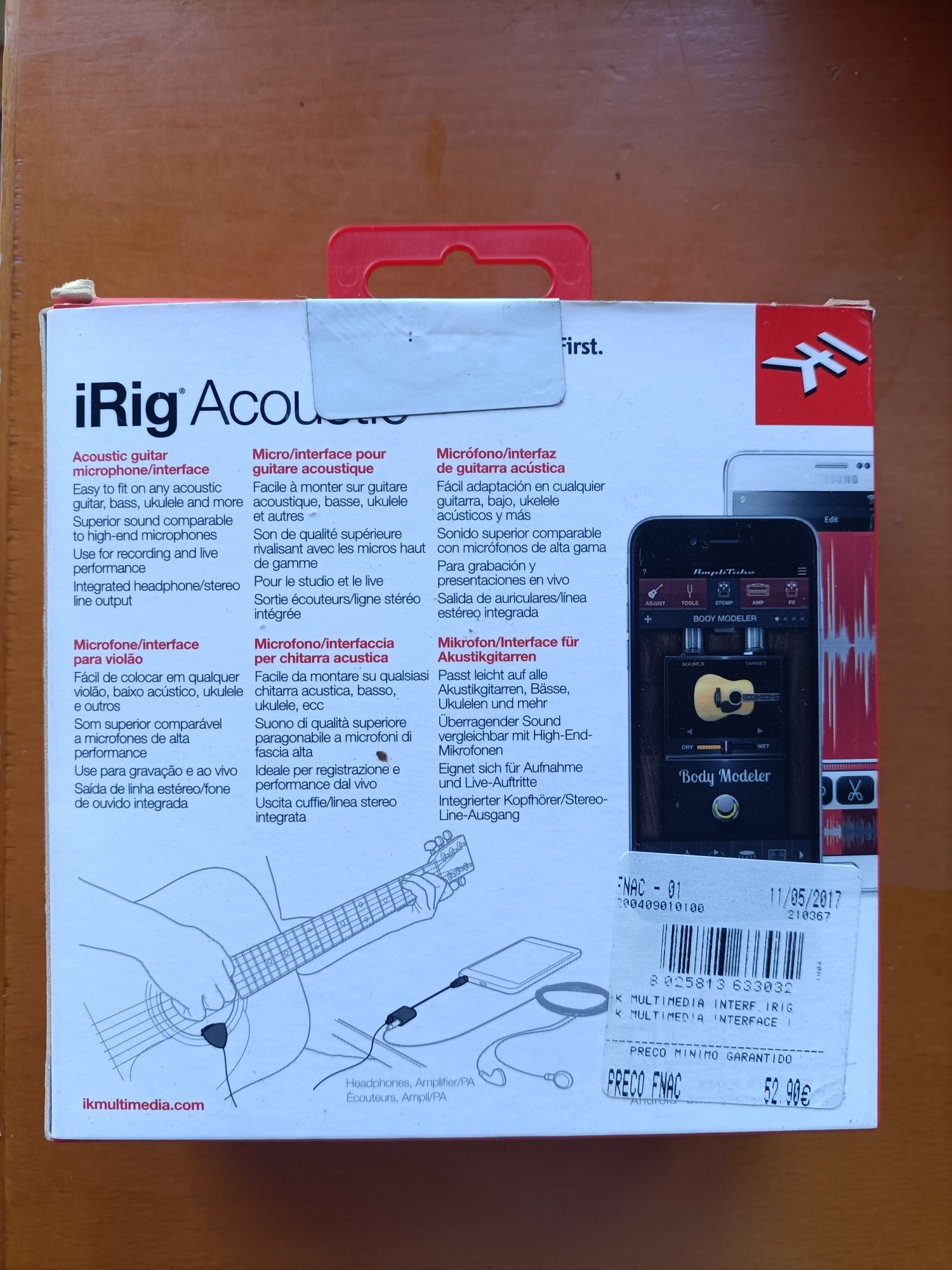 Microfone Clip e Interface p/ Guitarra