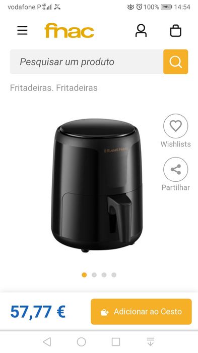 NOVA-Fritadeira de Ar quente Russel Hobbs 3,5 litros