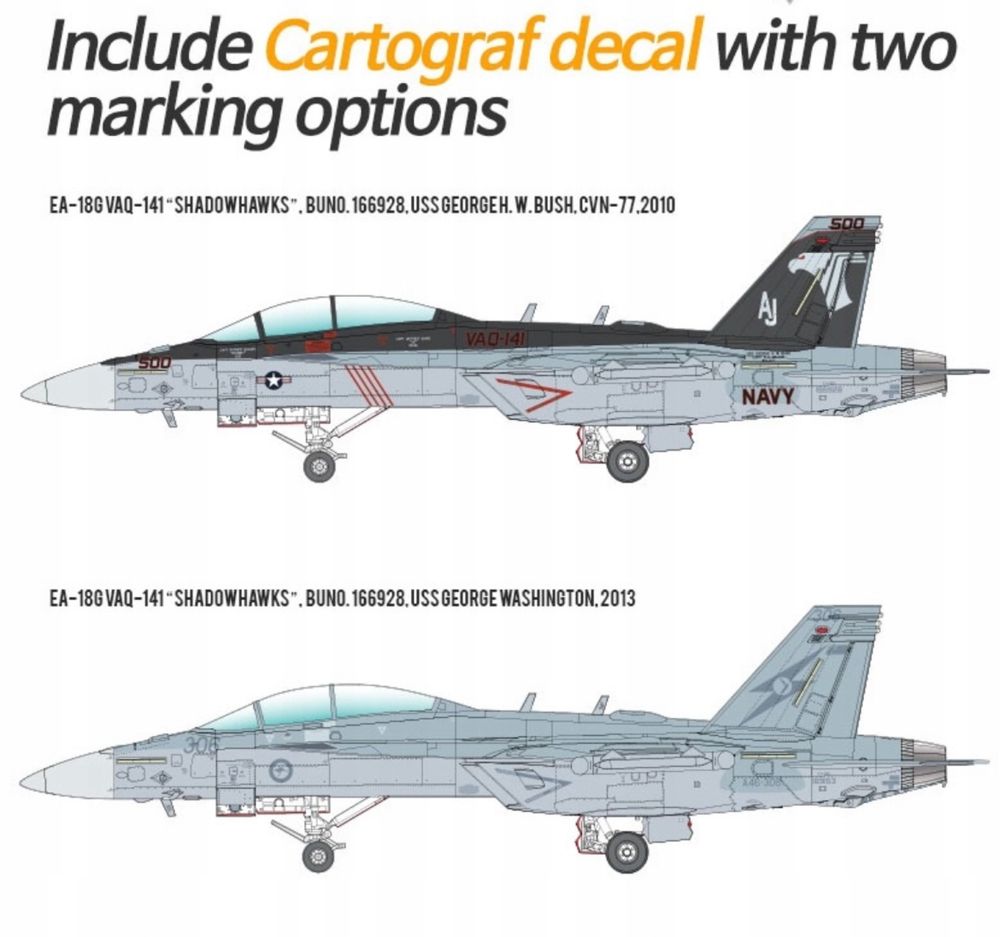 Academy 12560 samolot E/A-18G VAQ-141 Shadow Hawks model 1:72