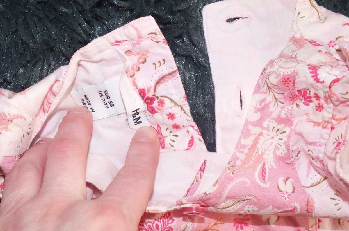 H&M Letnia Sukieneczka sukienka bawełna kwiaty r. 98 2-3l