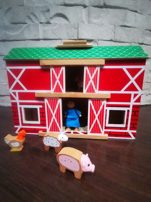 Domek drewniany stodoła gospodarstwo zabawka