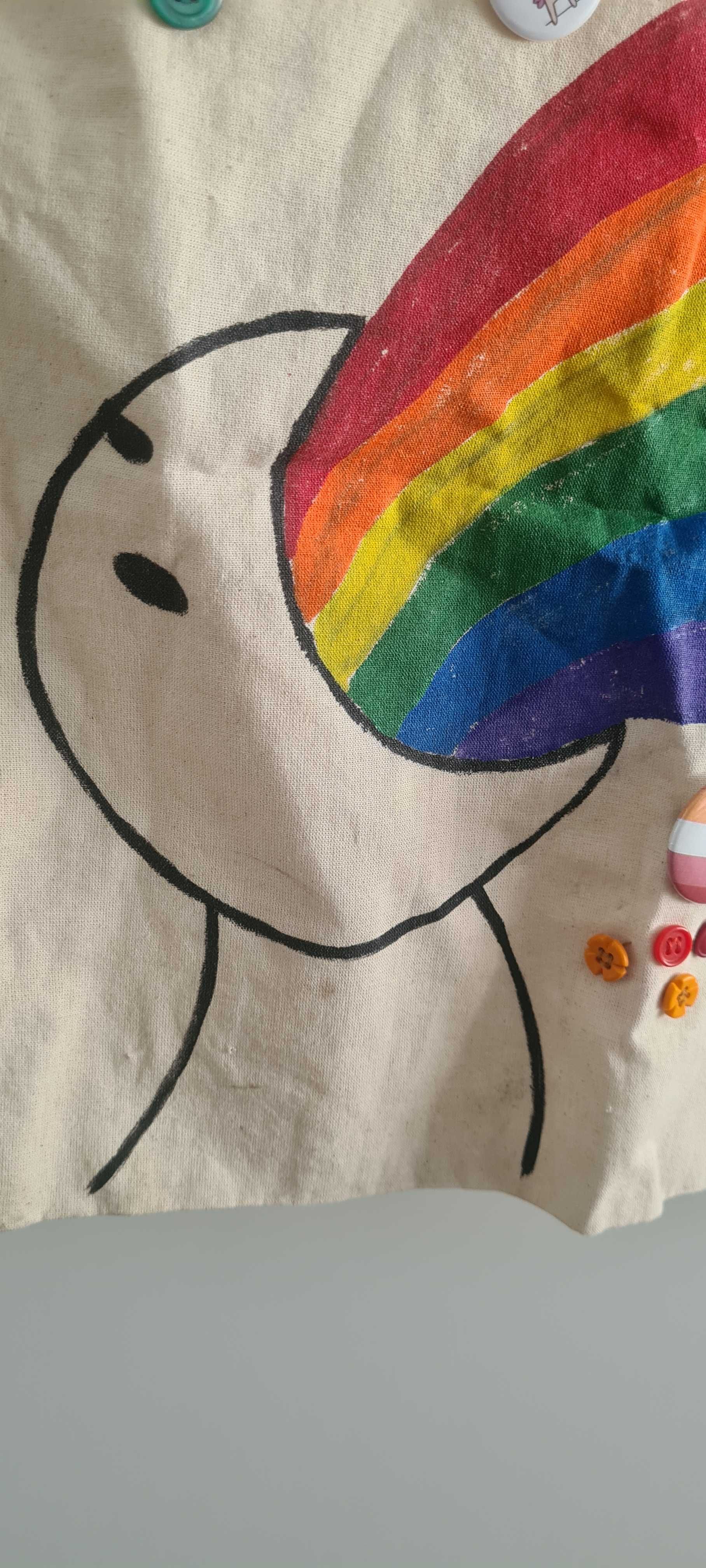 Torba rzygam tęczą lgbt lgbtq pride kolorowa torba siatka na zakupy