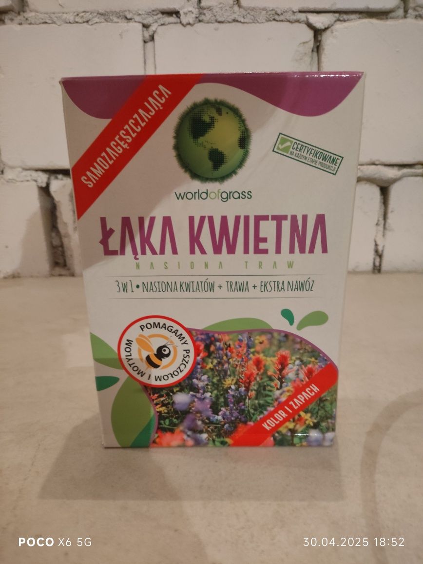 Zestaw nawóz do trawnika 10kg, trawa w cieniu i łąka kwietna 1 kg