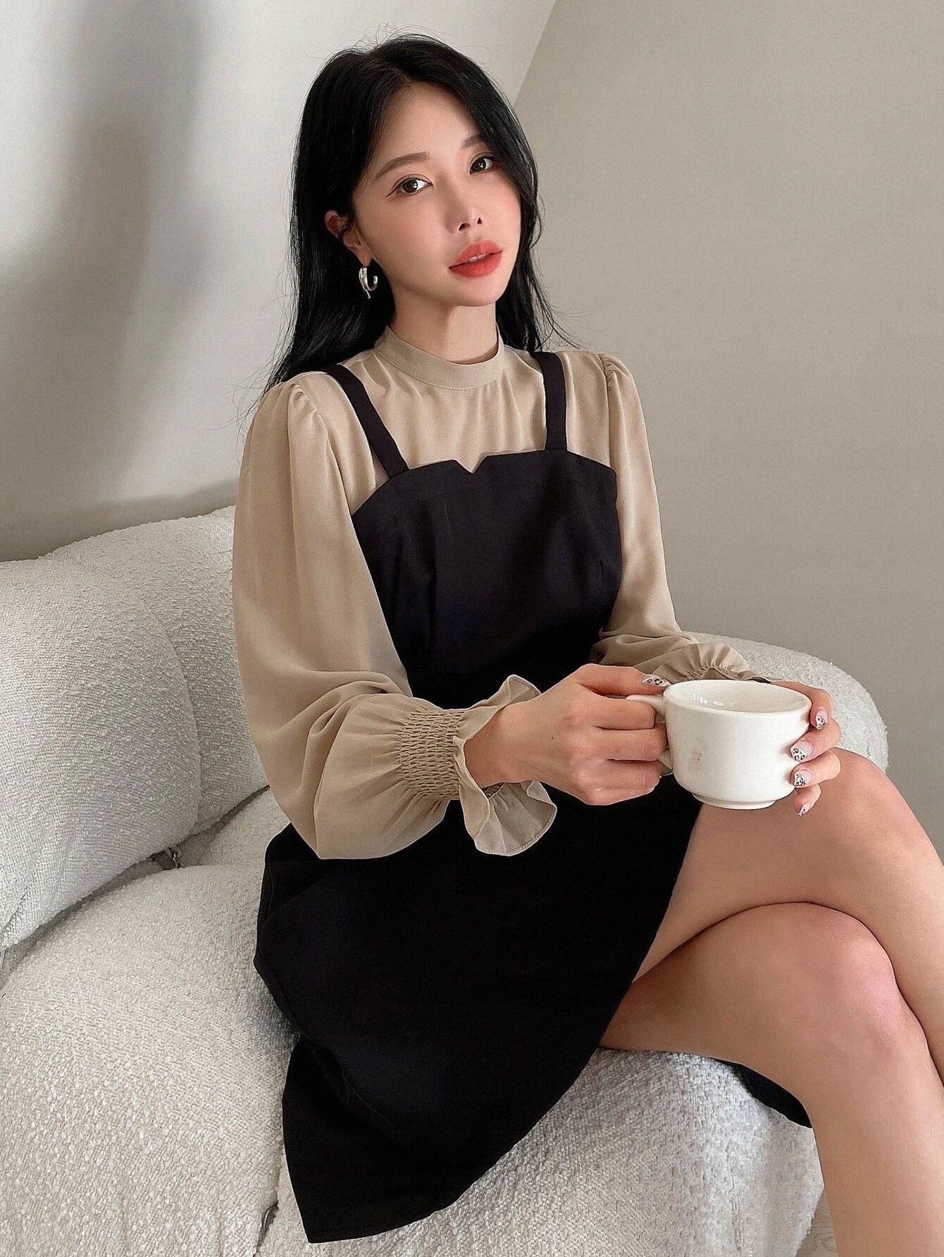 Sukienka Elegancka Mini Rozkloszowana Dwukolorowa Dazy Xxs 32