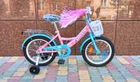 Детский велосипед, 3-9 лет, качественный и удобный, доп. колесики