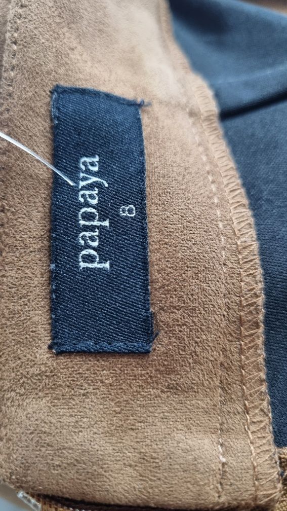 Eko zamszowa spódniczka damska brązowa mini Papaya