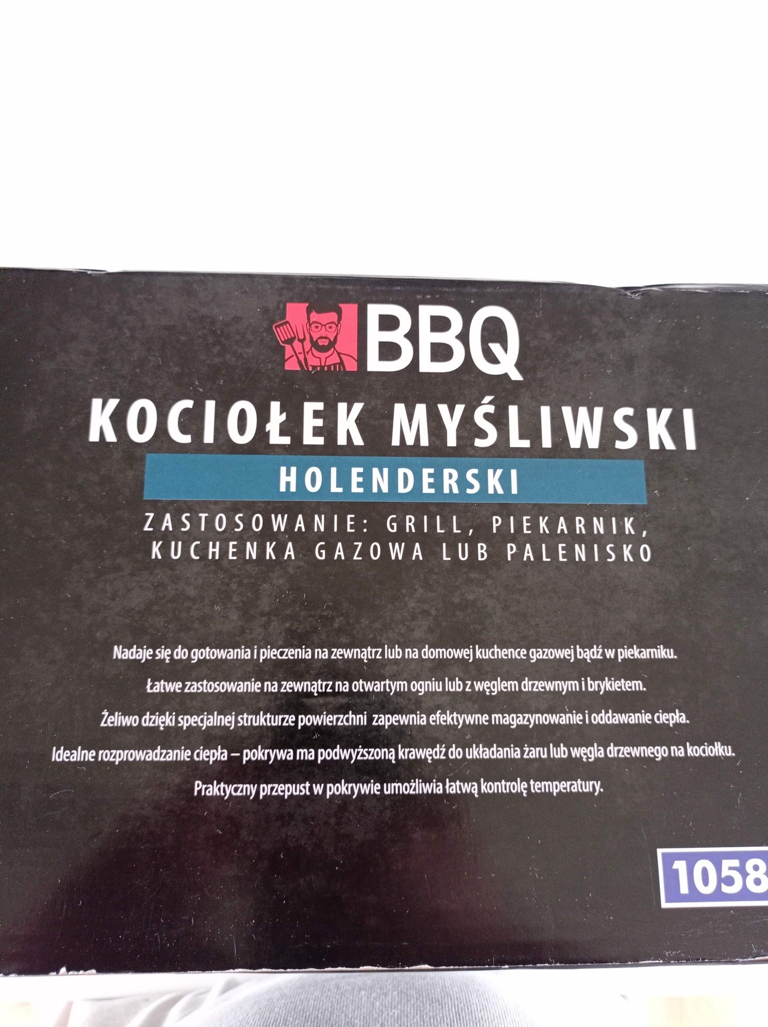 Kociołek myśliwski holenderski duży 8.6l NOWY