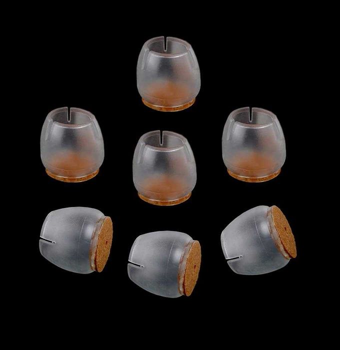 Przezroczyste silikonowe nakładki na nogi krzeseł 17–21 mm (32 szt.)