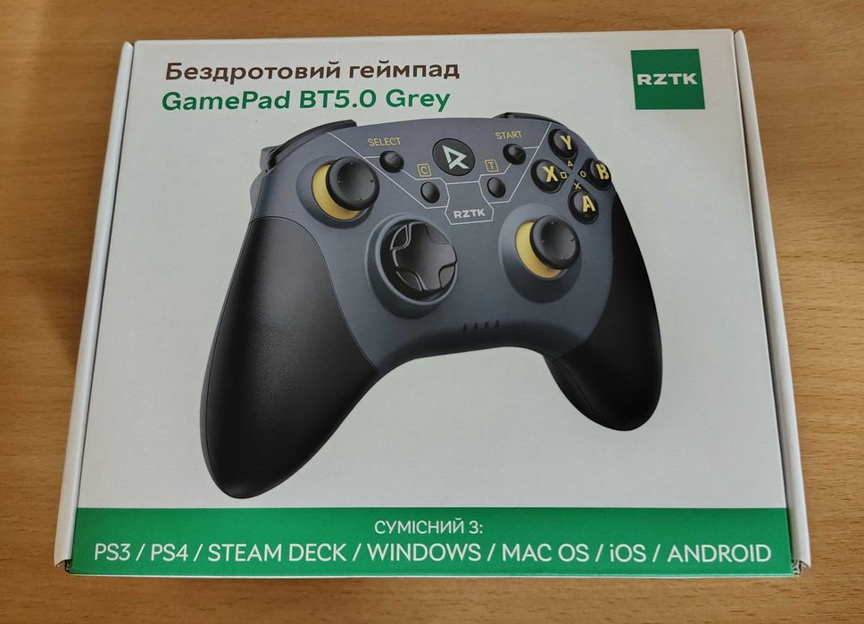 Бездротовий геймпад RZTK GamePad BT5.0 PC/iOS/Android/PS3/PS4 Grey