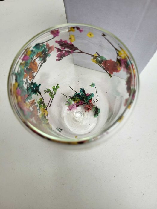 Стакан стеклянный с двойным дном "Сухоцветы" 450 мл