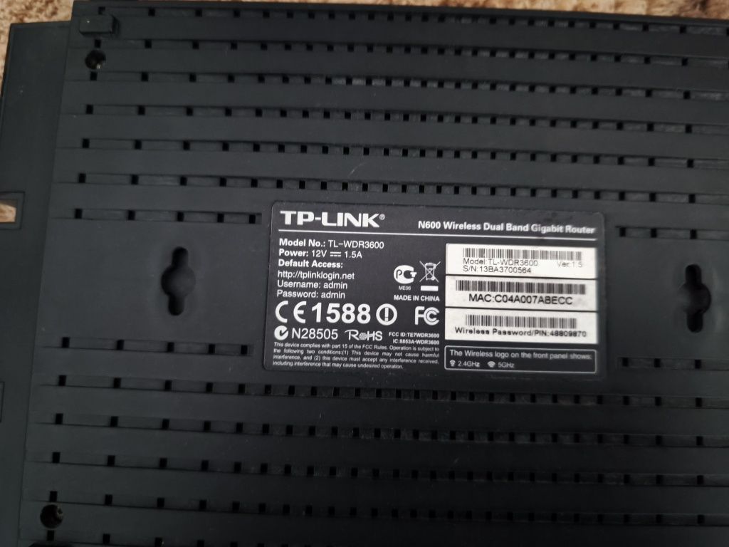 TP-Link tl-wdr3600 Access point, bridge, router, gigabit 5GHz 2.4Ghz