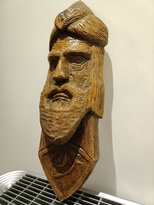 Płaskorzeźba Rzeźba Tatar głowa drewniana, Lipkowie