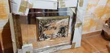 Vendo espelho decorativo com relevo