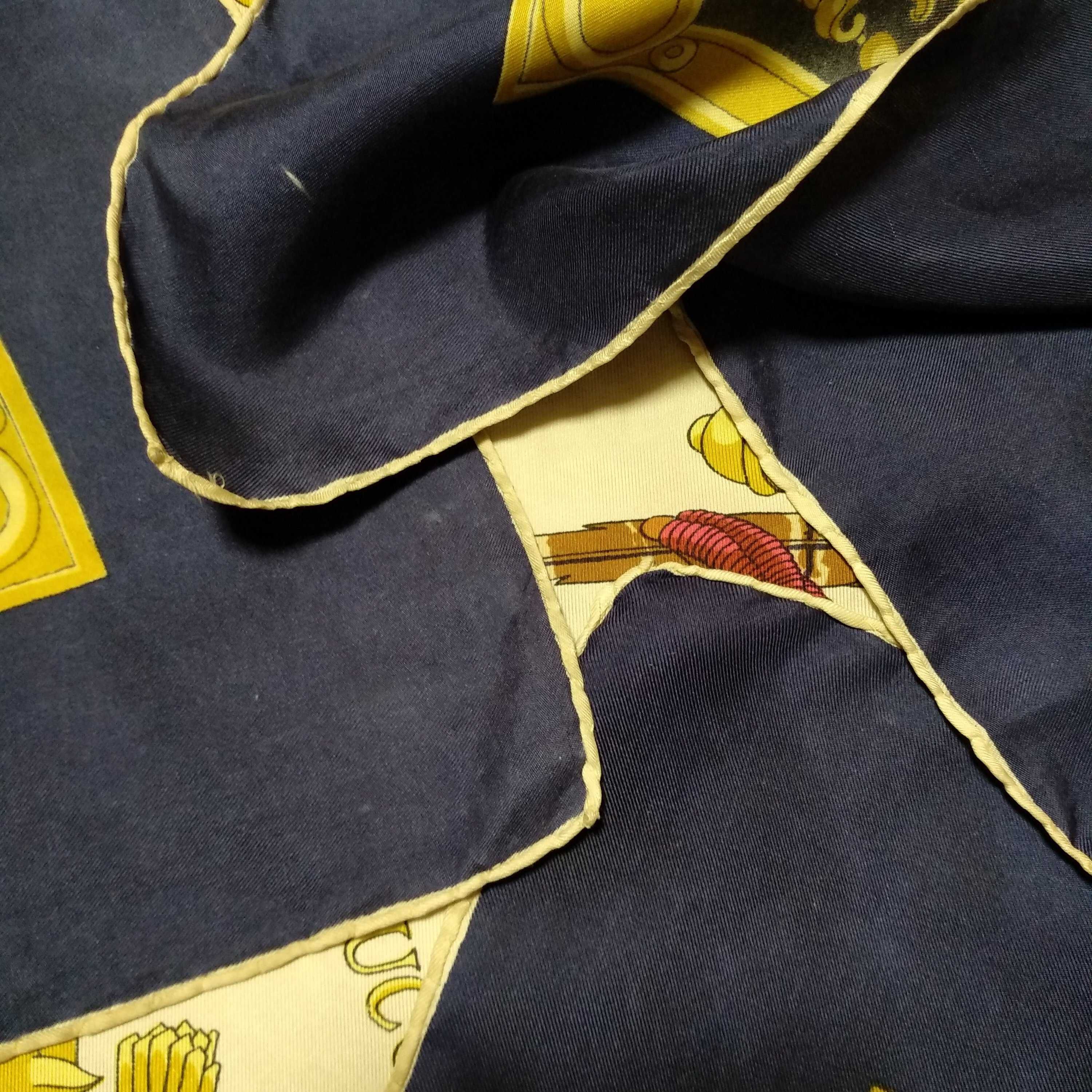 Подписной винтажный шелковый платок Francoise Guerin Paris шелк охота