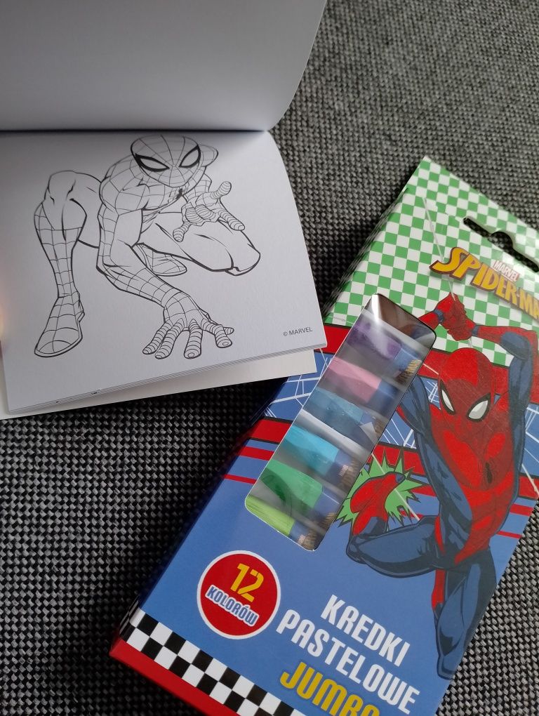 Spiderman kredki pastelowe+ malowanka