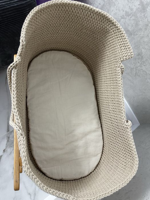 Переносна вʼязана люлька качалка для немовлят 0-6 місяців