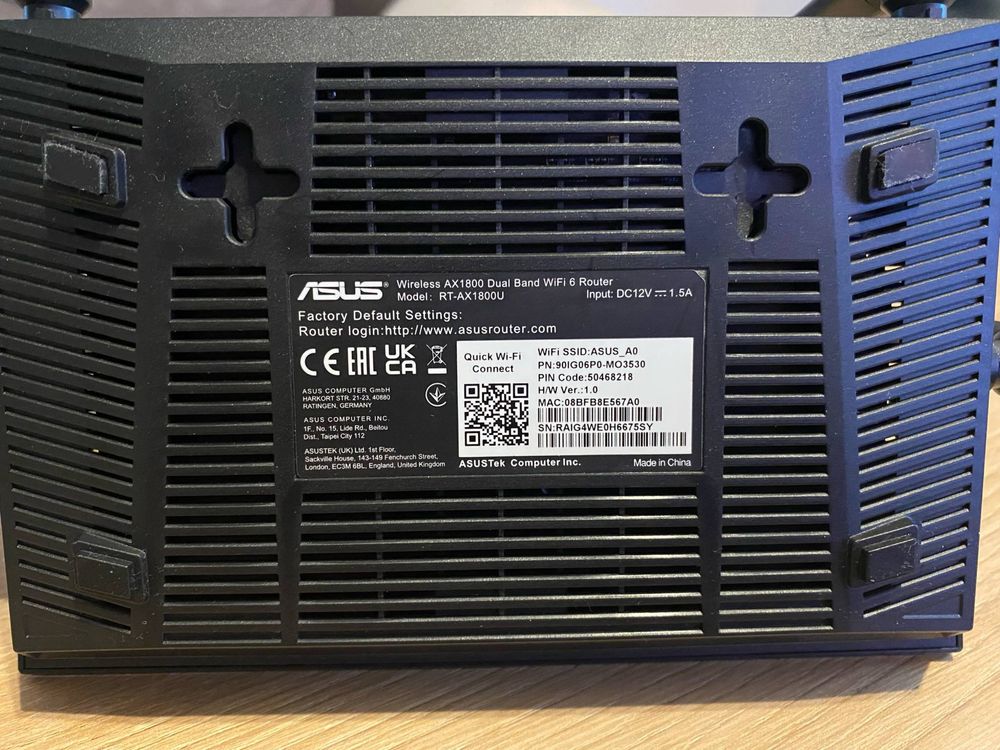 Router ASUS RT-AX1800U 2.4 / 5 GHz (DualBand), Wi-Fi Mesh