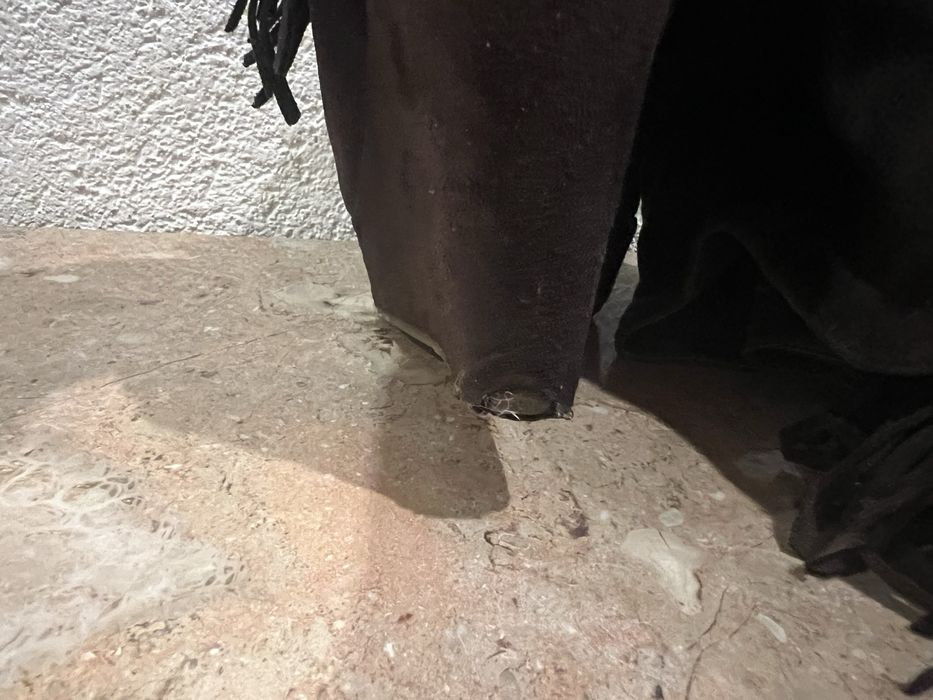 Botas de cano alto castanhas com franjas