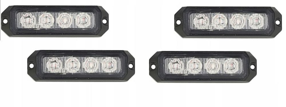 4x STROBOSKOP 4 LED LAMPA OSTRZEGAWCZA 12/24V CE