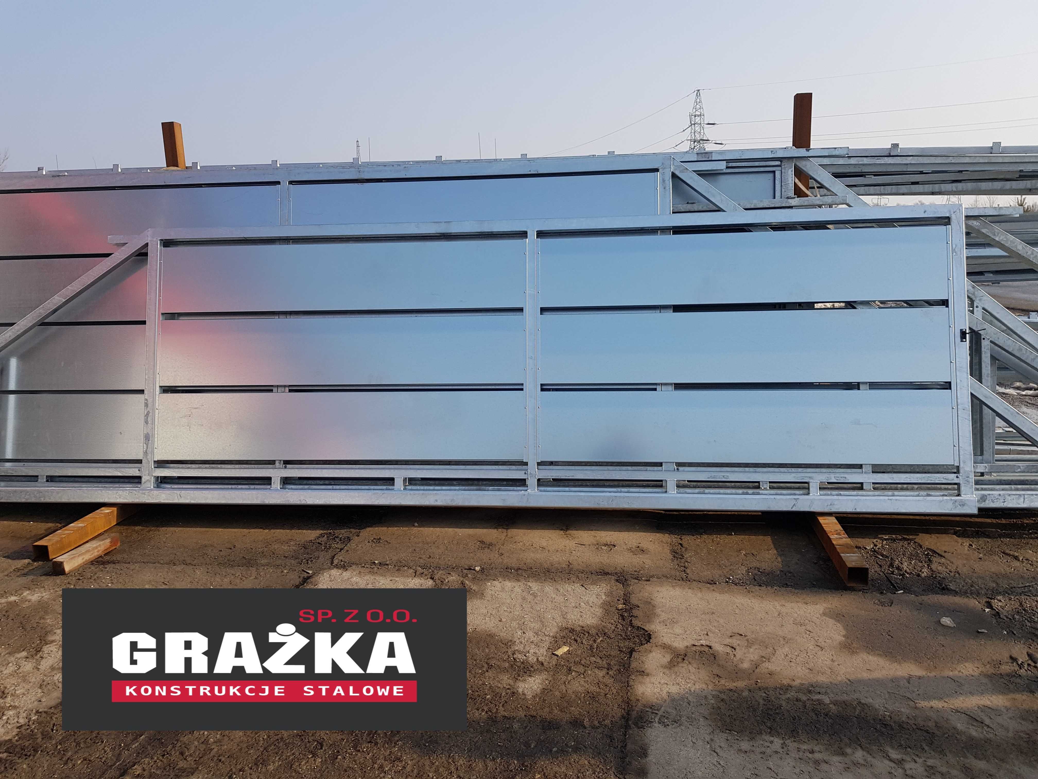 Brama przesuwna z poziomymi panelami 5mx1,72m PRODUCENT