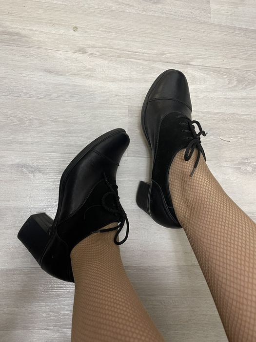 Туфлі напівчеревики Міда 38 розмір на шнурівці шкіра ботинки чоботи