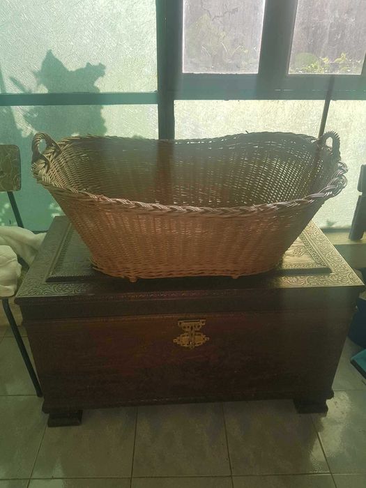 Cesta em vime Oval anos 70/80