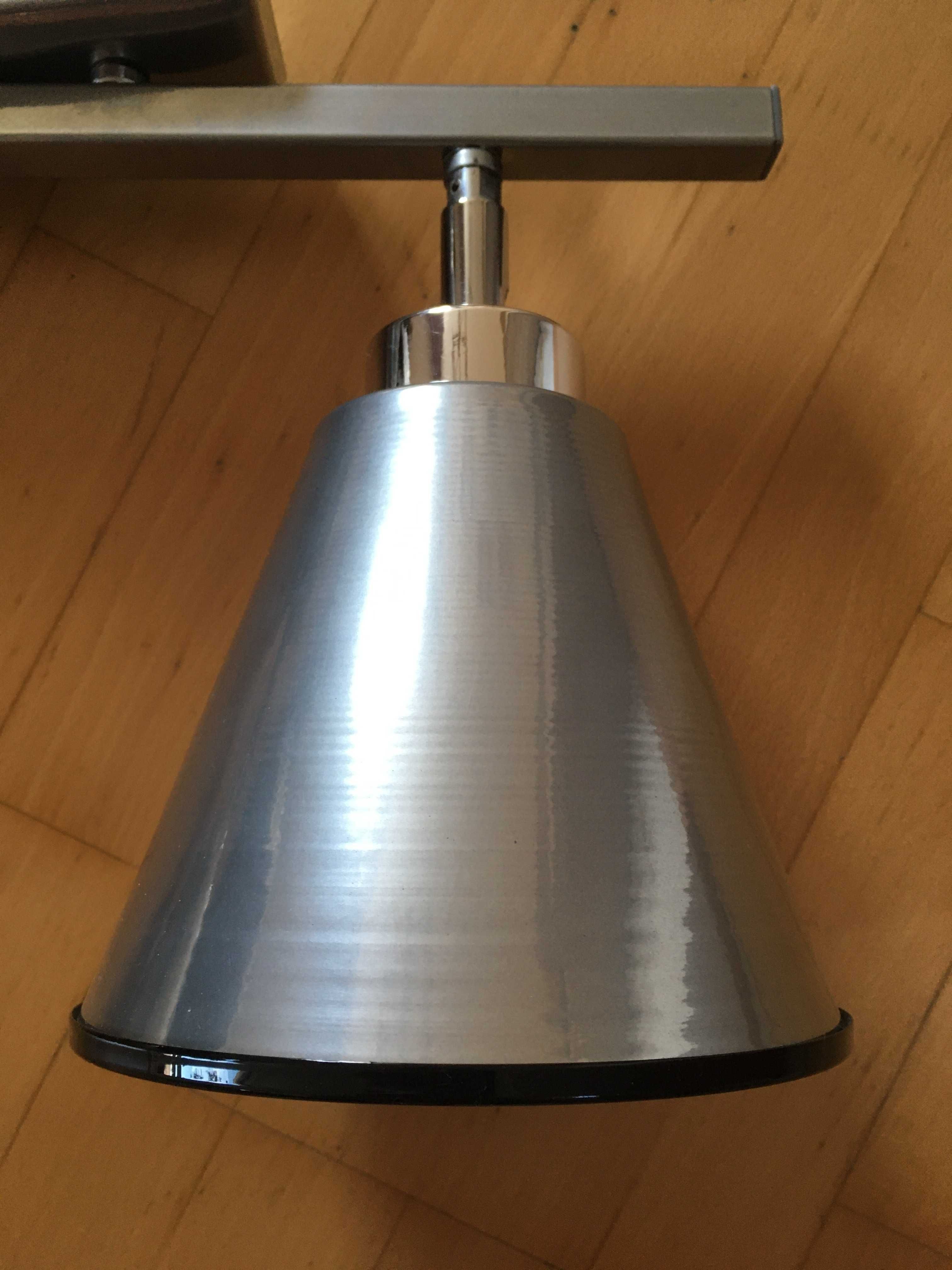 Lampa sufitowa nowoczesna, ruchome srebrne klosze metal