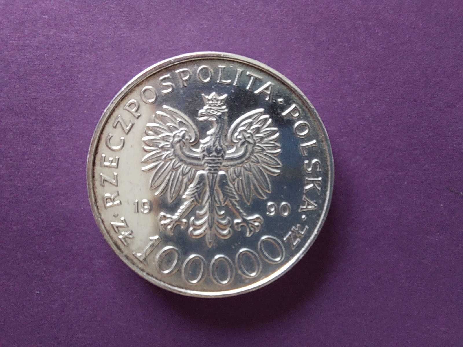 Srebrna moneta Solidarność 1990