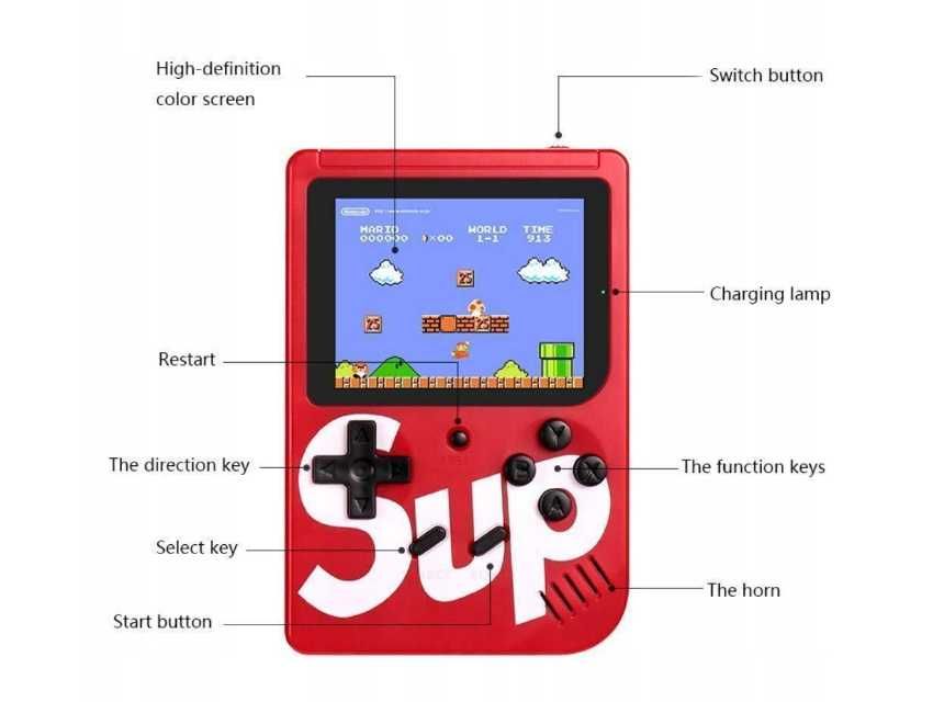 Przenośna mini konsola gra retro sup gamebox400 gier czerwona ttst1104