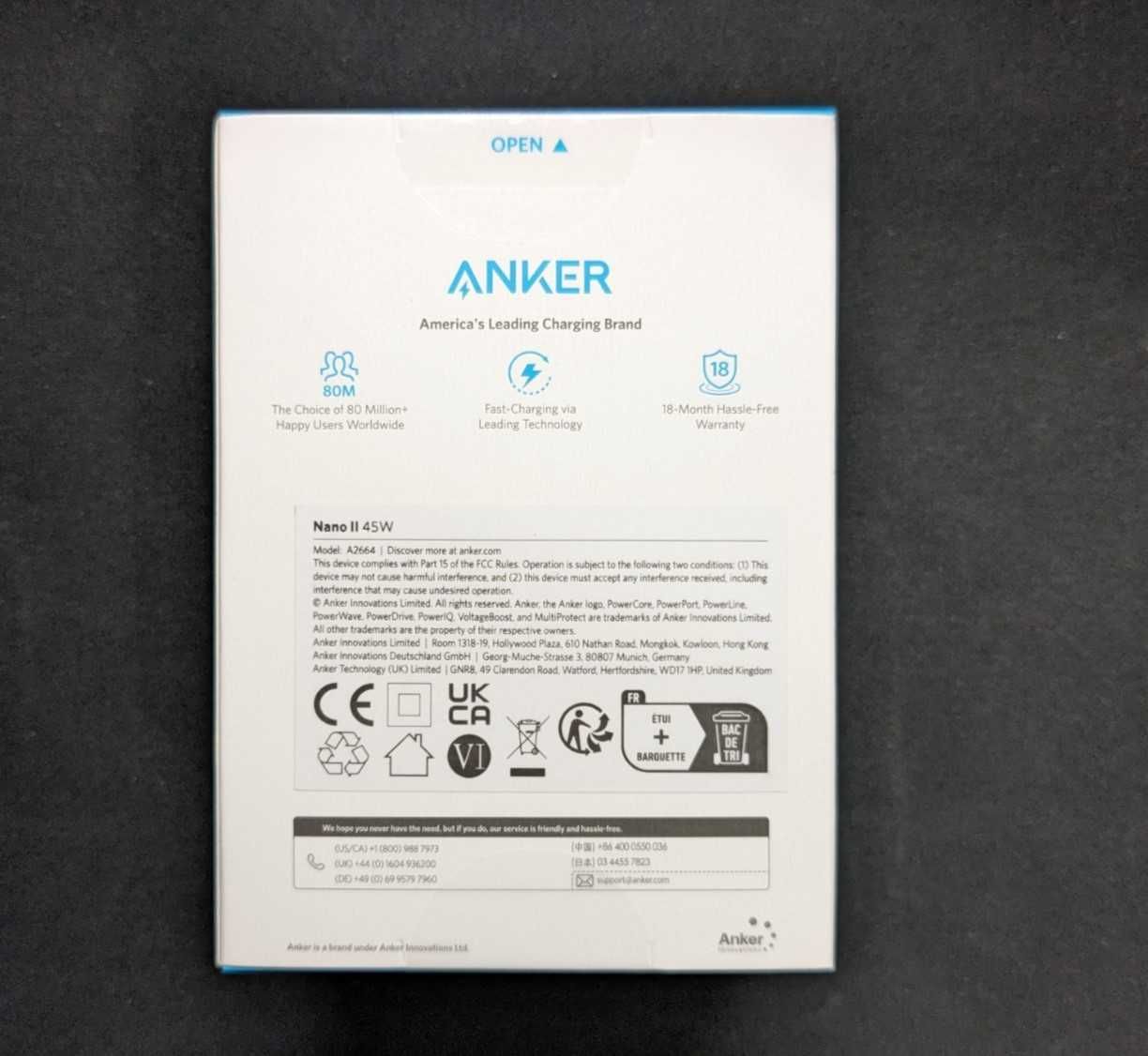 Зарядний пристрій Anker Nano II 45W EU Black (A2664), новий