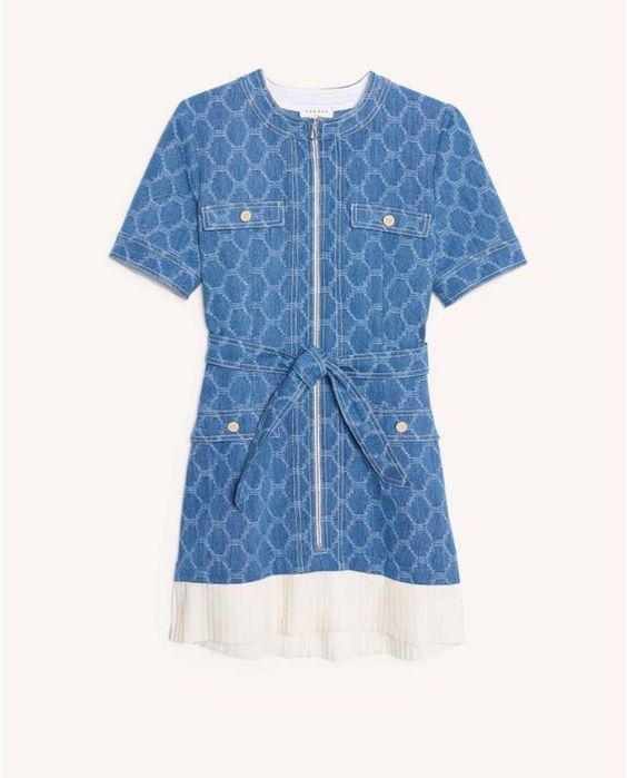 Джинсова сукня с поясом sandro paris  сарафан джинсовое платье