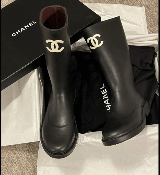 Сапоги ботинки чоботи трубы шанель chanel 37,38,39