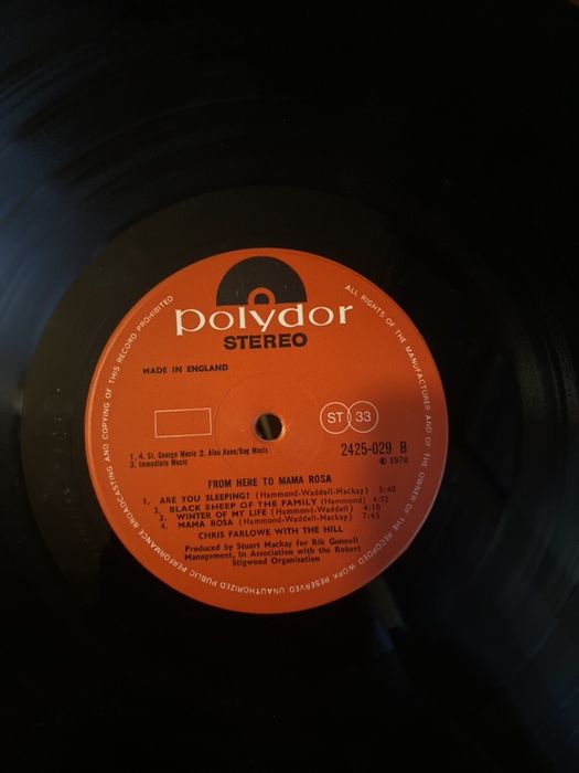 Vinil Chris Farlowe - From Here to Mama Rosa with the hill