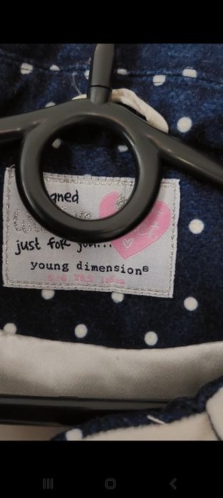 Płaszczyk 5-6l grsnat groszki kokardki