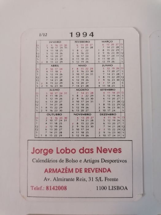 Colecção compl numerada de 12 calendários 1994 cartazes de filmes