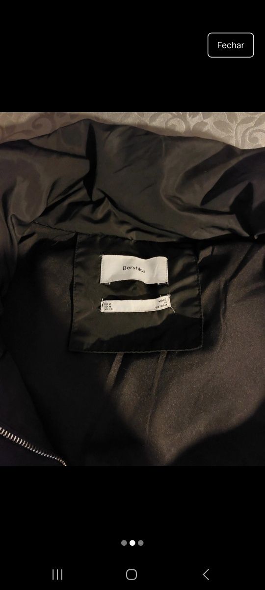 Colete preto acolchoado