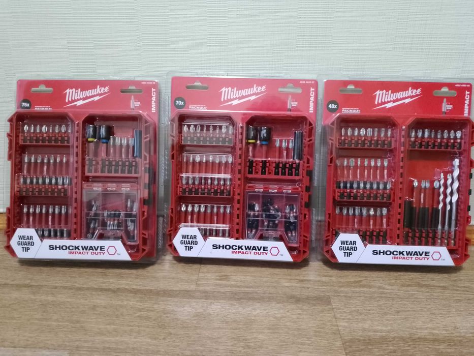 Набір біт SHOCKWAVE PACKOUT MILWAUKEE, (48шт)/ (70шт) / (75шт)