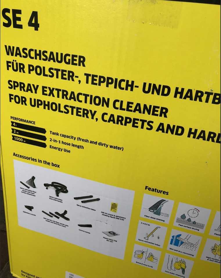 Пилосос миючий Karcher SE4/SE5 car Новий пылесос для химчистки моющий