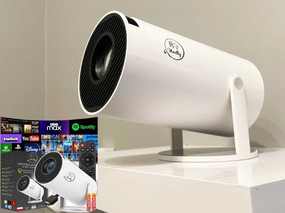 PROJEKTOR ANDROID Smart TV Heelly WiFi 5GHz Kino domowe 4K