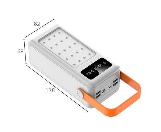 Power Box - корпус повербанку білий, 21шт 18650 з ліхтарем