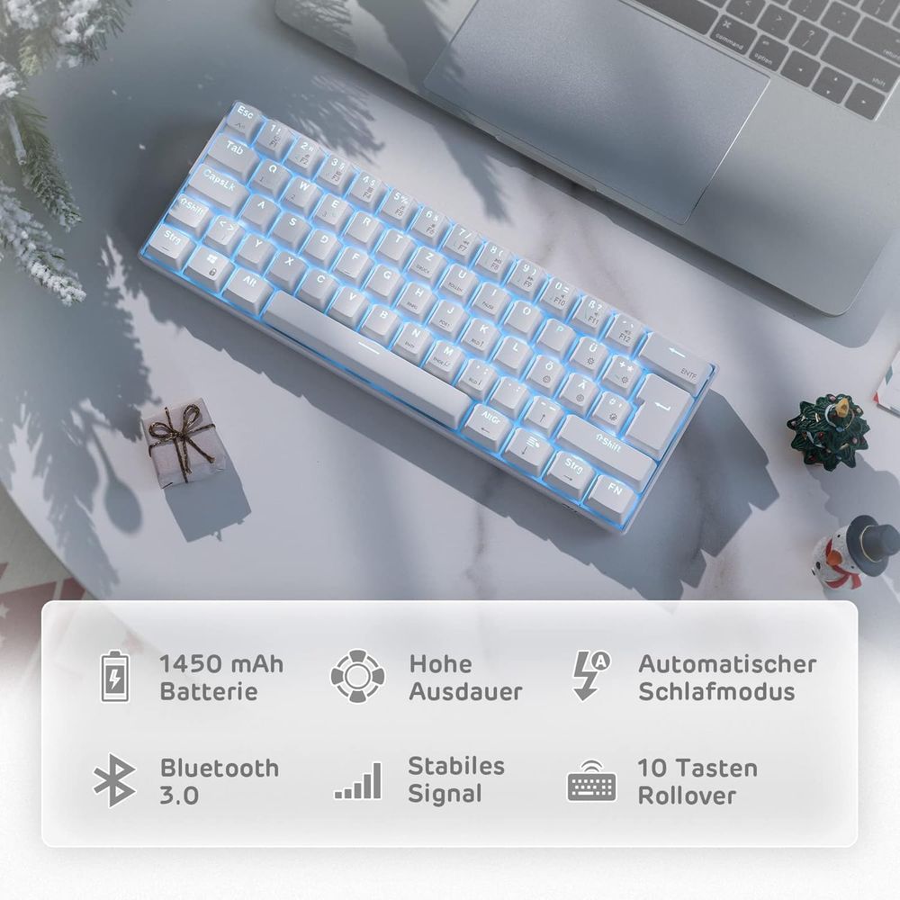 RK ROYAL KLUDGE RK61-DE 60% Bluetooth