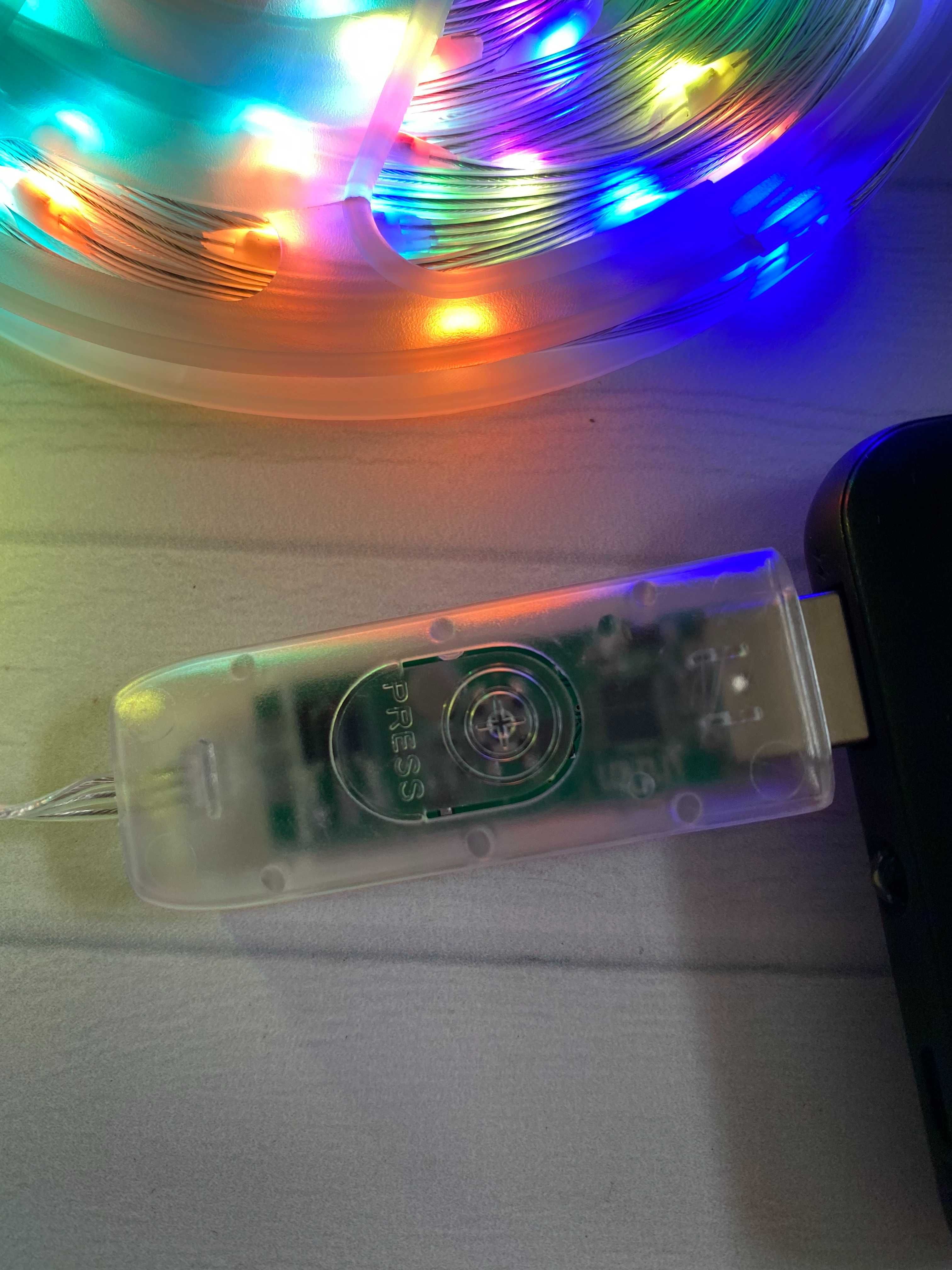 Світлодіодна LED стрічка RGB 10 м комплект, управління через телефон
