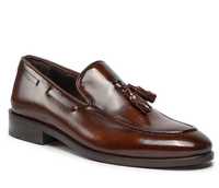 Мужские туфли кожаные коричневые лакированные