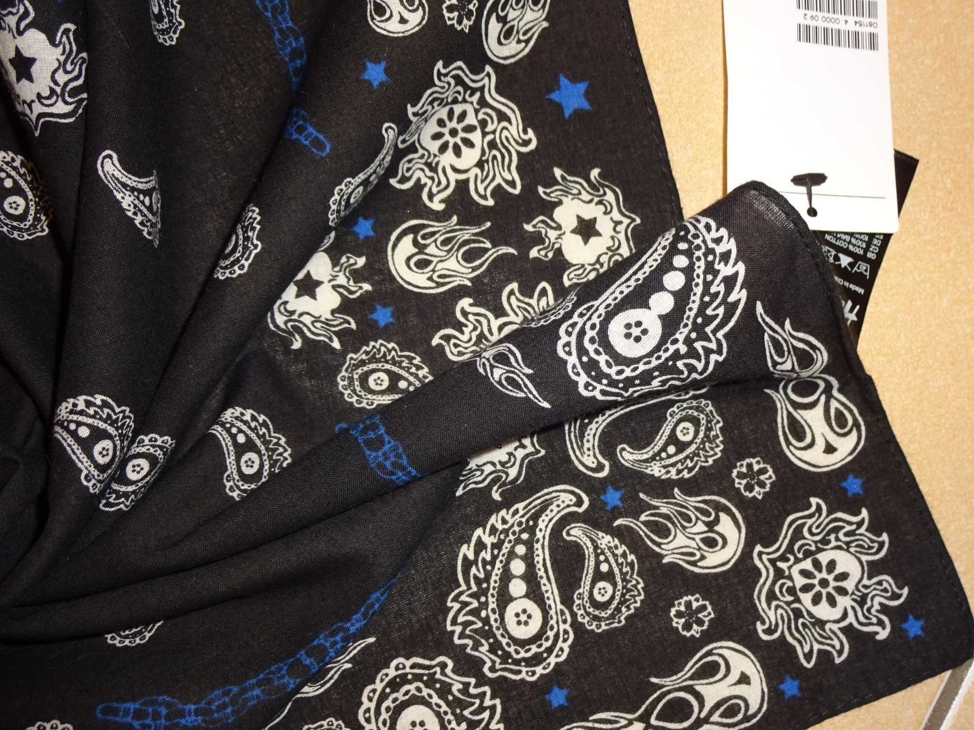 H&M 100% cotton bawełniana czarna apaszka gawroszka bandana bandanka