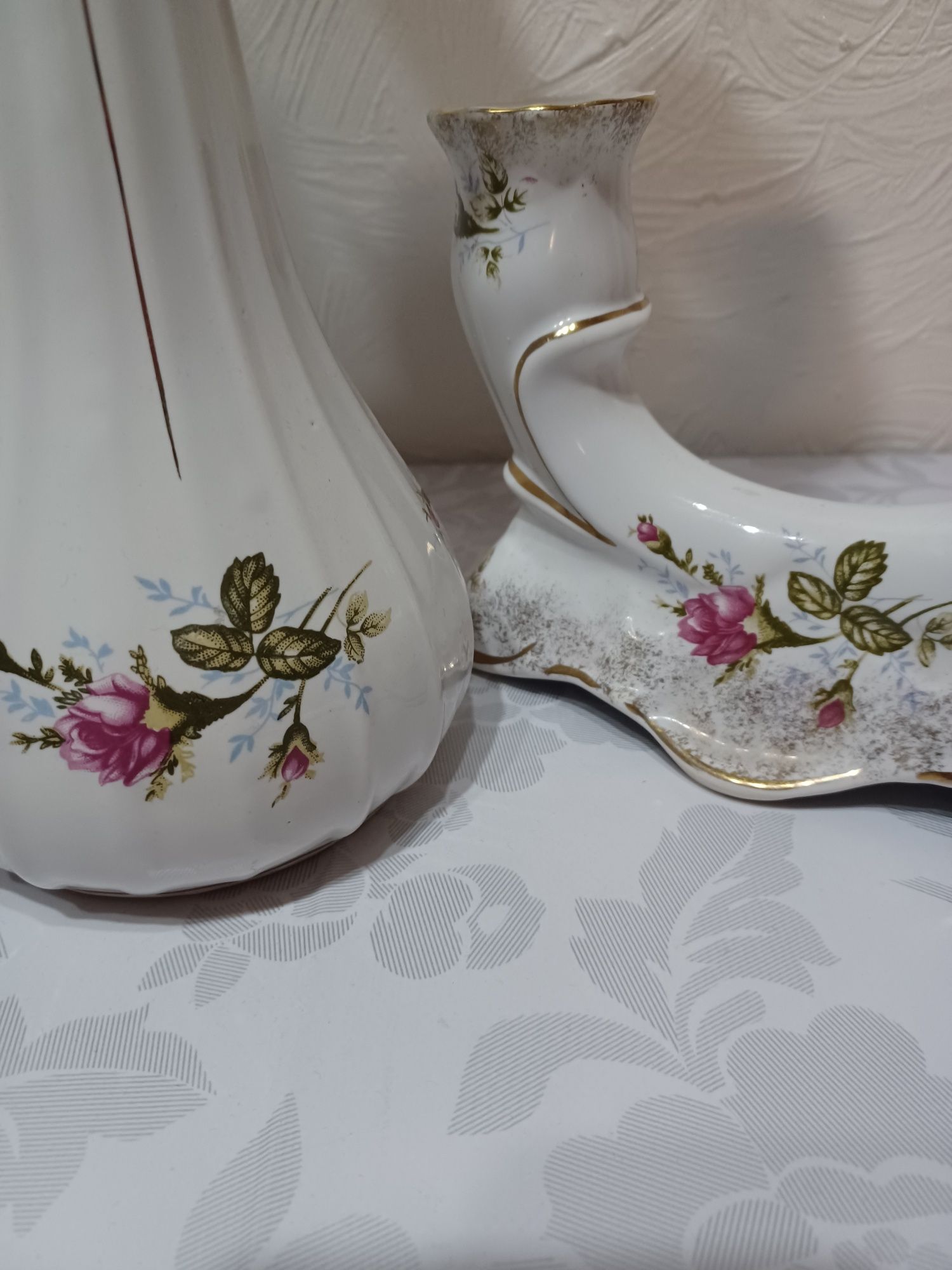 Wazon I świecznik porcelana