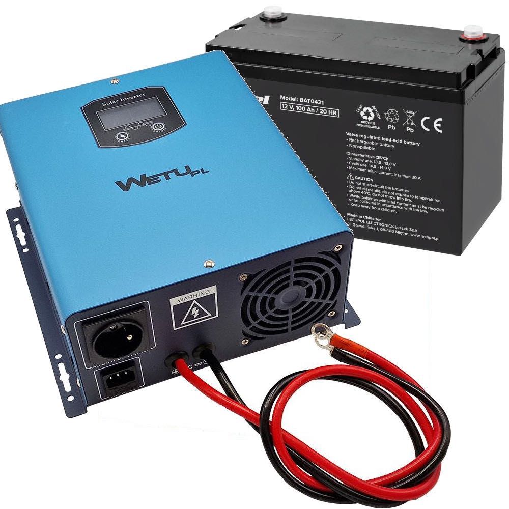 Zasilacz awaryjny smart WETU 1000W 230V + AKumulator 100Ah