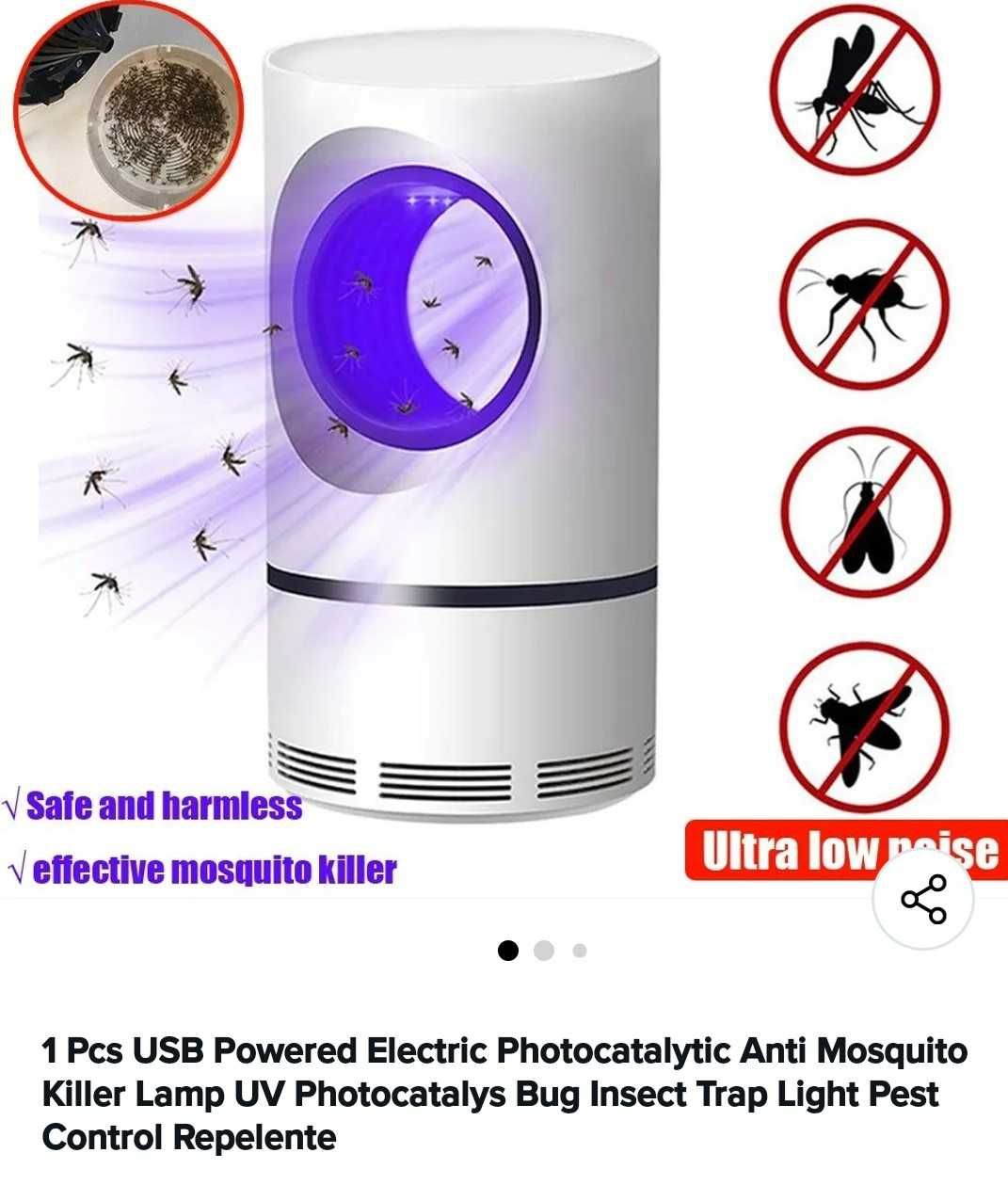 Mata mosquitos com luz UV e alimentador.